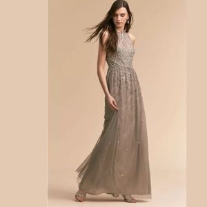 NEW BHLDN Ginny Gray Sequin Dress Gown